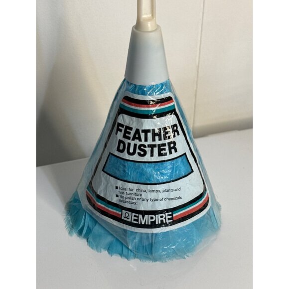 VTG Empire Feather Duster 12.5" Retro Blue Cleaning Tool Original Packaging - Picture 2 of 4